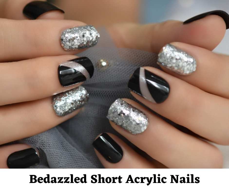 Bedazzled Short Acrylic Nails