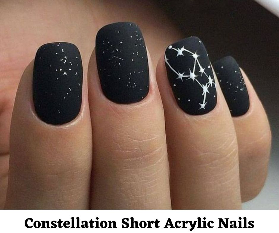 Constellation Short Acrylic Nails